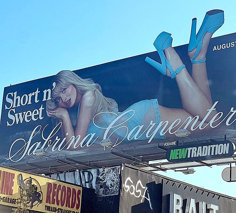 Publicidad de la artista Sabrina Carpenter. Fuente: Sabrina Carpenter Instagram.
